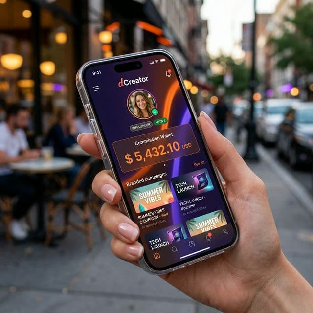 dCreator Social Platform Mockup